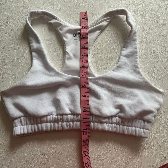 Alo Yoga White Ribbed Racerback Sports Bra Women’s Size Small - Picture 6 of 6